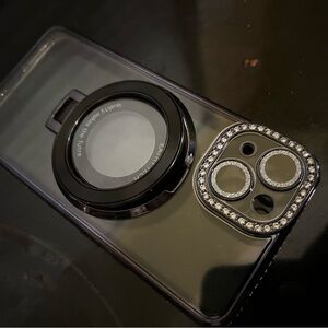 Bling Case iPhone 14 case gemstones. Flip stand.